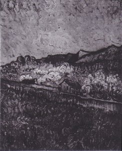Enclosed Field with a View of a Mountain Landscape